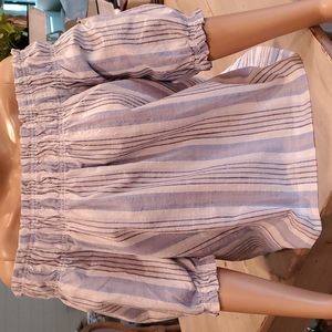 Free assembly new with tags size small shades of blue stripes approx 18"